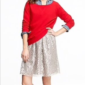 JCrew tinsel lace skirt
